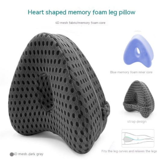 Almohada de espuma viscoelástica para piernas en forma de corazón