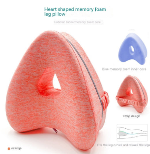 Almohada de espuma viscoelástica para piernas en forma de corazón