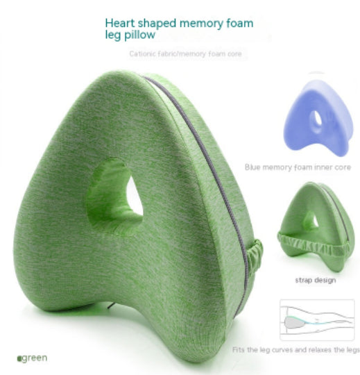 Almohada de espuma viscoelástica para piernas en forma de corazón