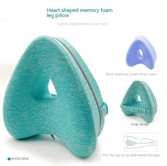 Almohada de espuma viscoelástica para piernas en forma de corazón