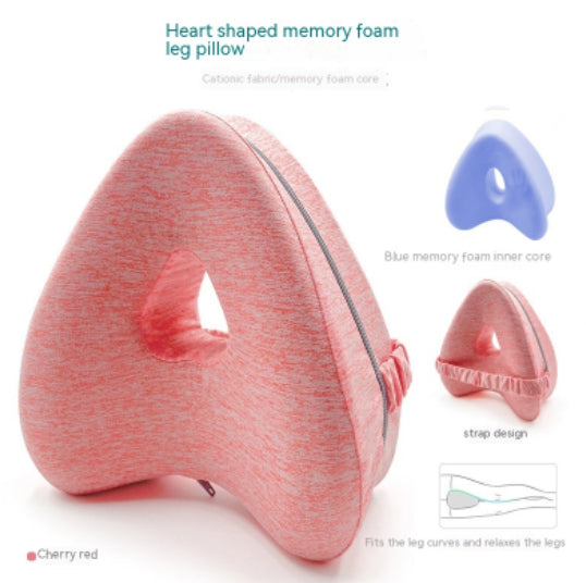 Almohada de espuma viscoelástica para piernas en forma de corazón